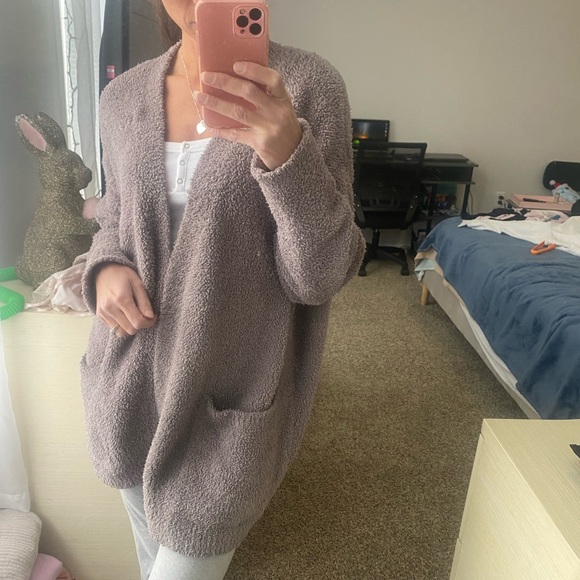 Barefoot Dreams Cozy Beige Women's Sweater - Picture 4 of 5